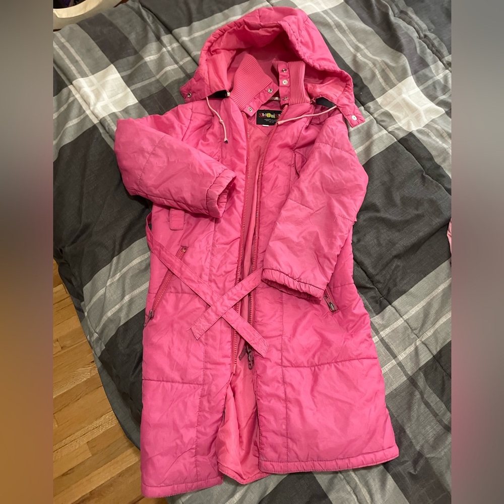 Pink Hooded Quilted Coat